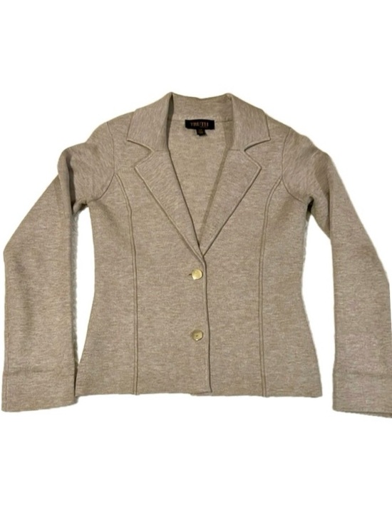 Truth By Republic Jackets & Blazers - Truth By Republic Women’s Taupe Knit Blazer with Gold Buttons